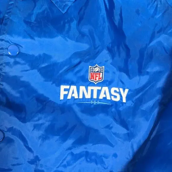 NFL Football Team Apparel Fantasy League Jacket Windbreaker Blue L Dunbrooke - Picture 3 of 5